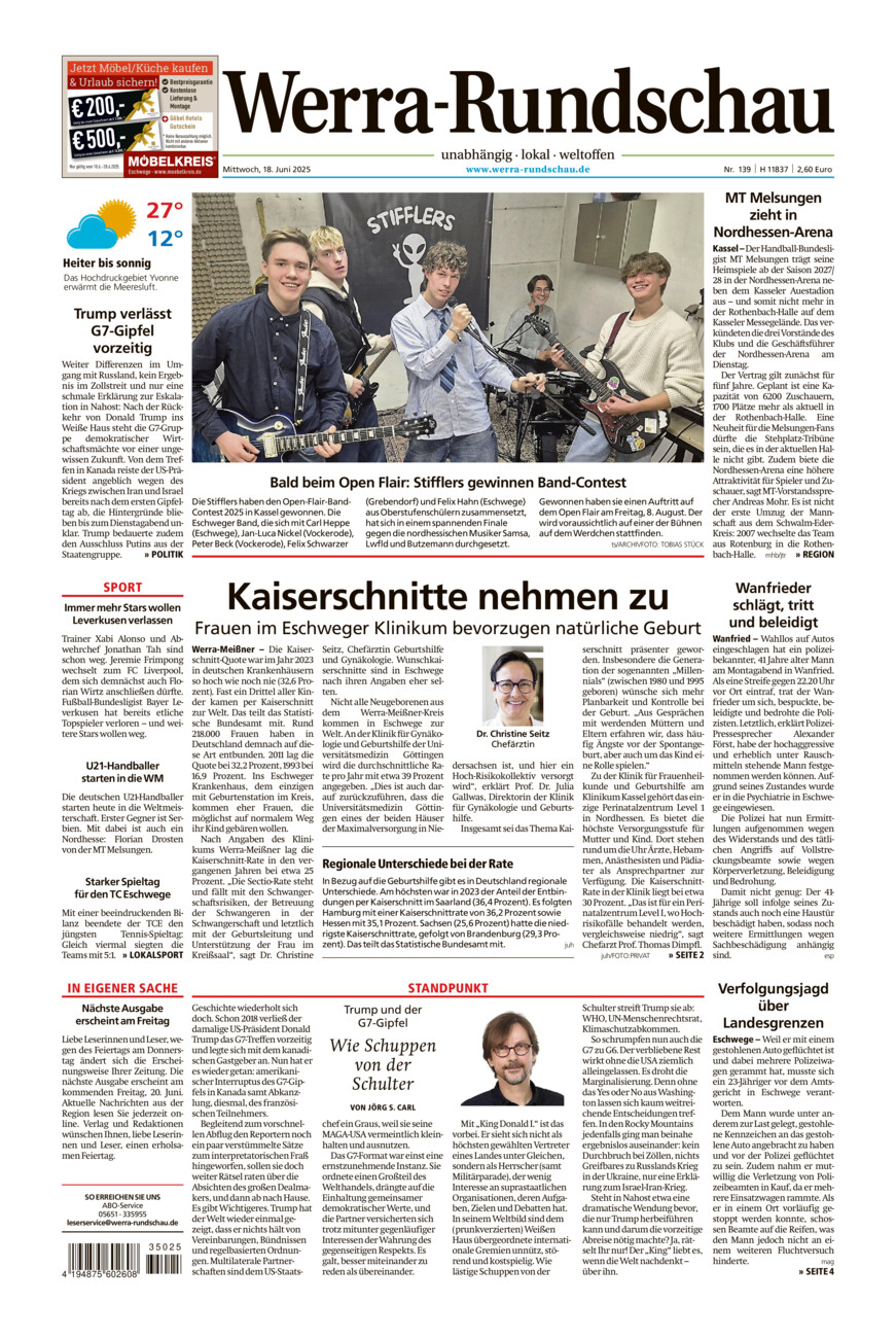 Werra Rundschau vom Mittwoch, 18.06.2025