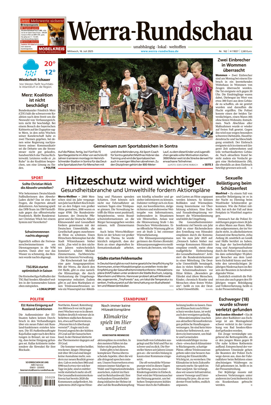 Werra Rundschau vom Mittwoch, 16.07.2025