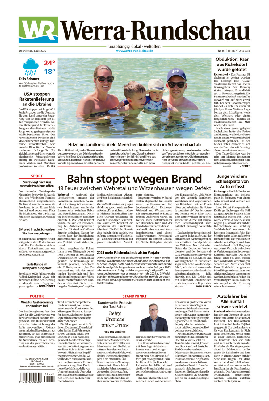 Werra Rundschau vom Donnerstag, 03.07.2025