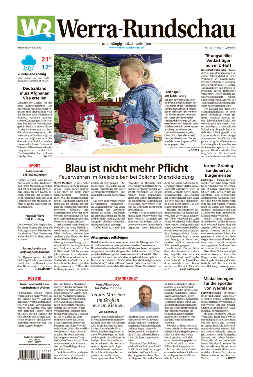 Werra Rundschau vom Mittwoch, 09.07.2025