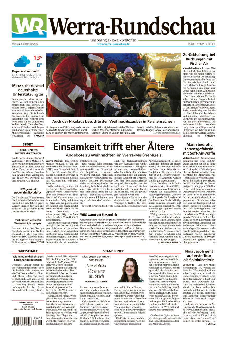 Werra Rundschau vom Montag, 08.12.2025